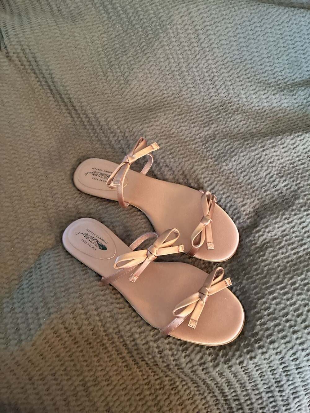 Jeffrey Campbell Blush Pink Bow Slide Sandals